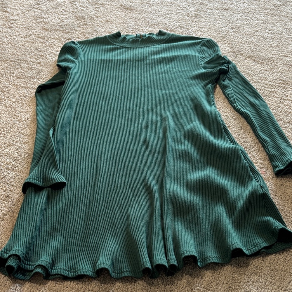Love Riche Forest Green Ribbed Dress
